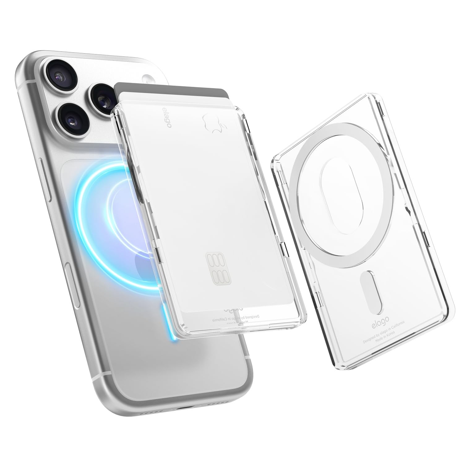 elago Portafoglio Magnetico 0.25 x 2.37 x 3.55 inches, Transparent