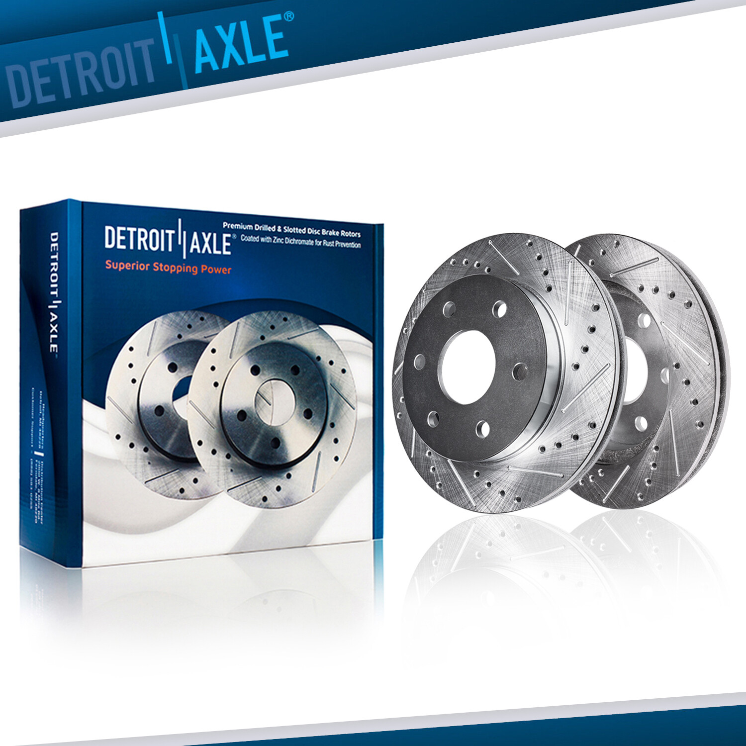 Front Drilled Slotted Disc Brake Rotors for 1997 - 2002 Dodge Dakota Durango