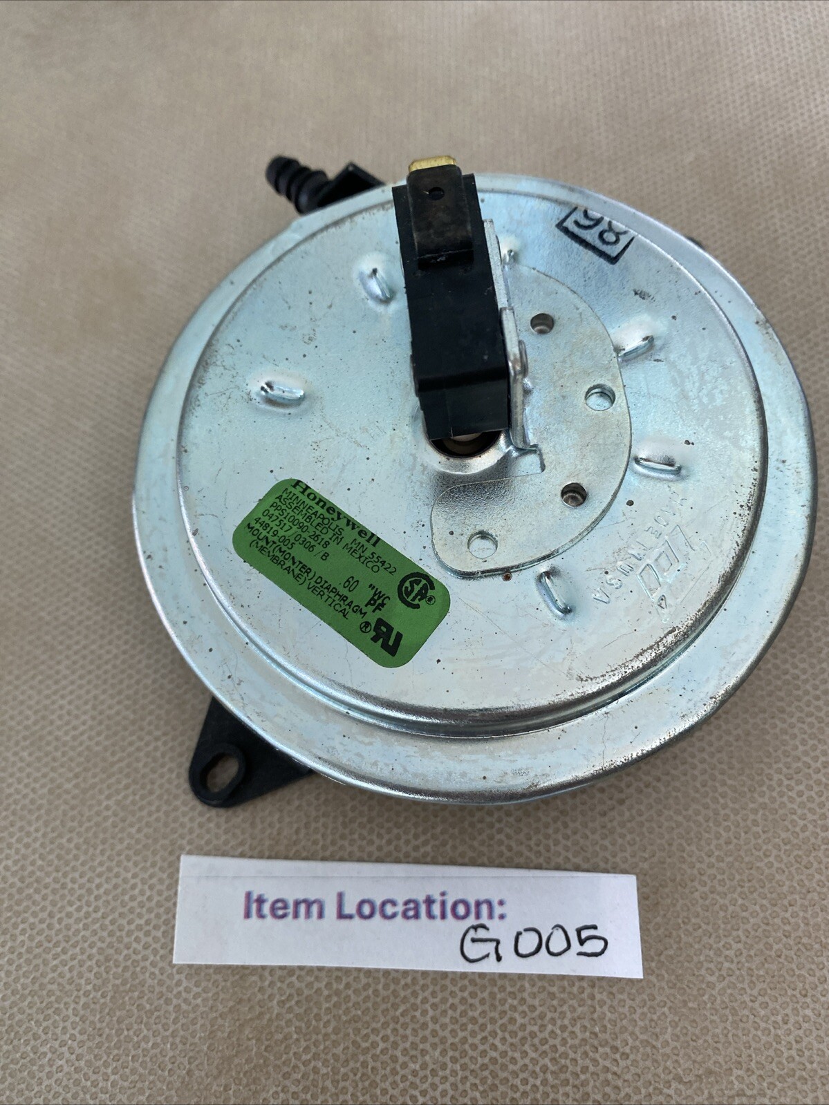 HONEYWELL AIR PRESSURE SWITCH .60WF PP510090-2618