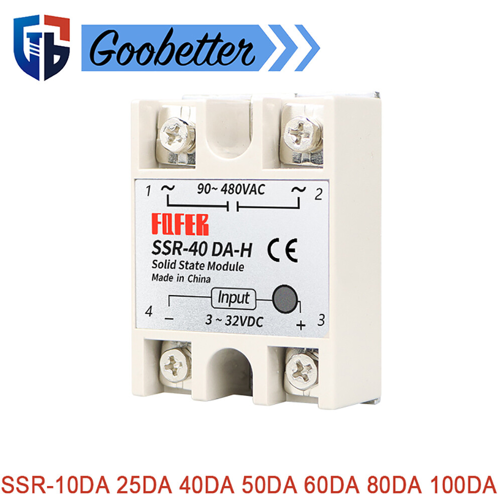 Single Phase Solid State Relay Module SSR-10DA 25DA 40DA 50DA 60DA 80DA 100DA