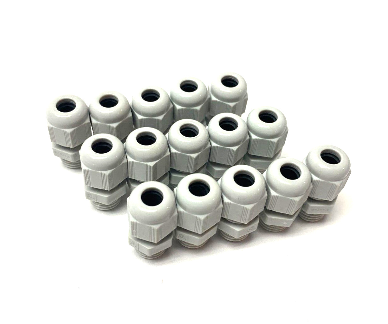 Newark NEWCAP PA Polyamide Standard Cable Gland M12x1.5 Gray IP68 LOT OF 15