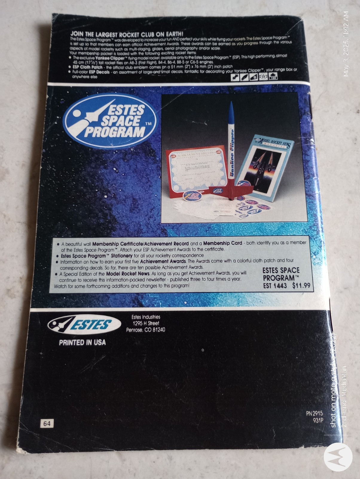 1993 ESTES MODEL ROCKET CATALOG