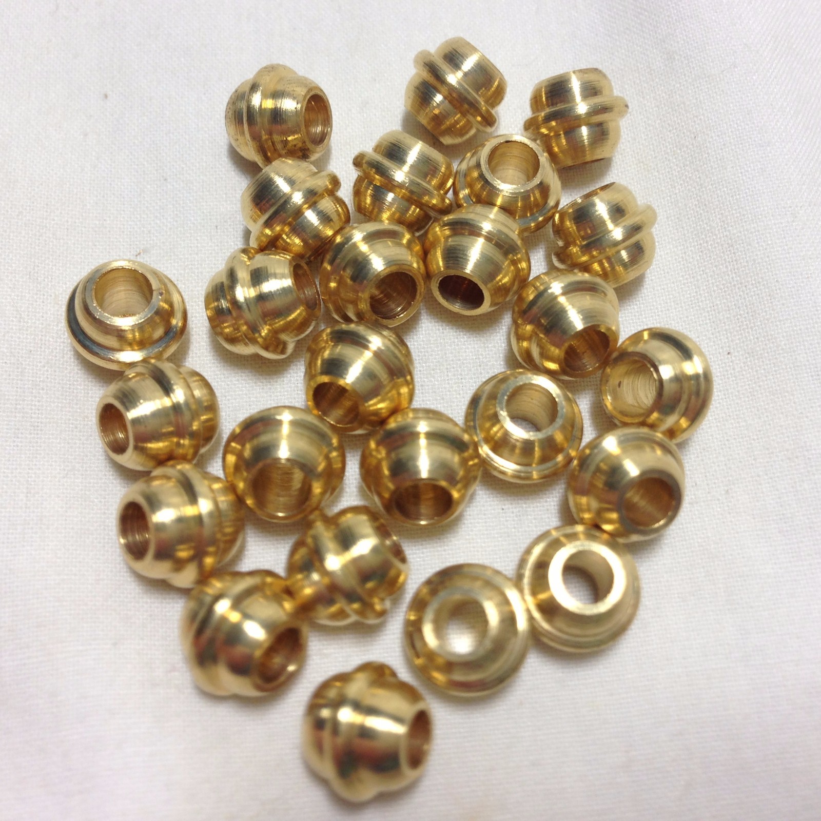 Mykonos 4mm x 5mm Smooth Brass Solid Brass Beads - Spacer beads, 25 Pcs