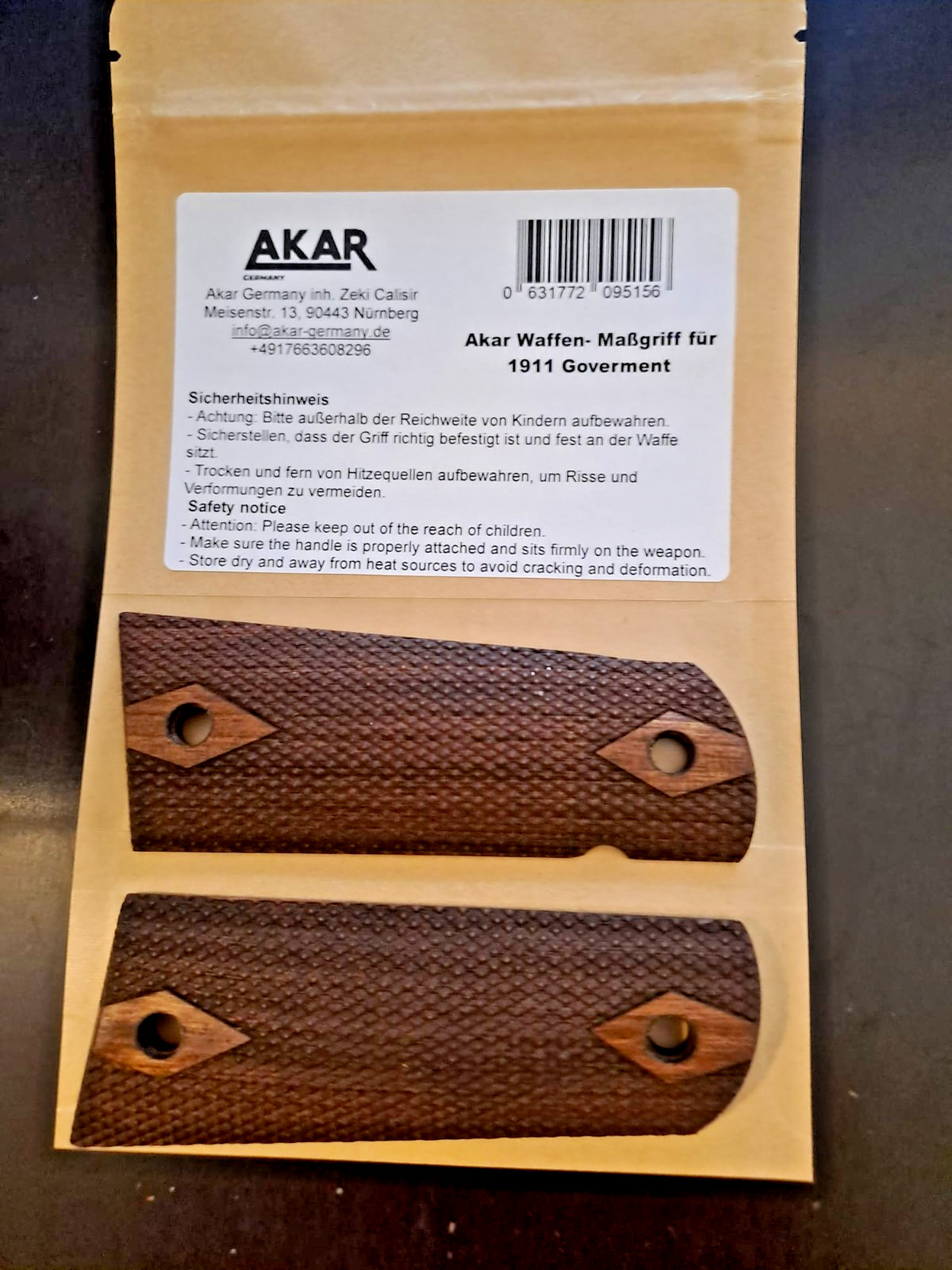 Akar Gun Grip for 1911 Goverment