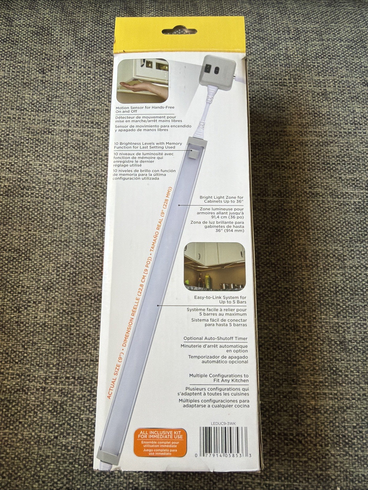 BLACK+DECKER LED Under Cabinet Lighting Kit, 3-Bars, 9 Inches Each, DIY