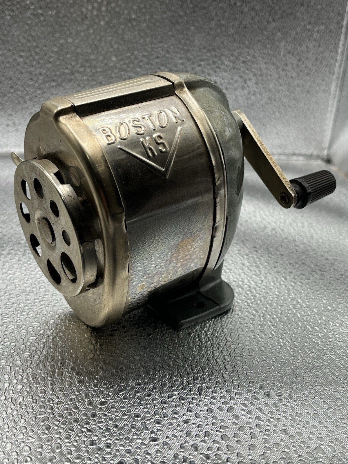 Boston KS Pencil Sharpener 8 Hole Manual Wall / Desk Mount TESTED WORKS