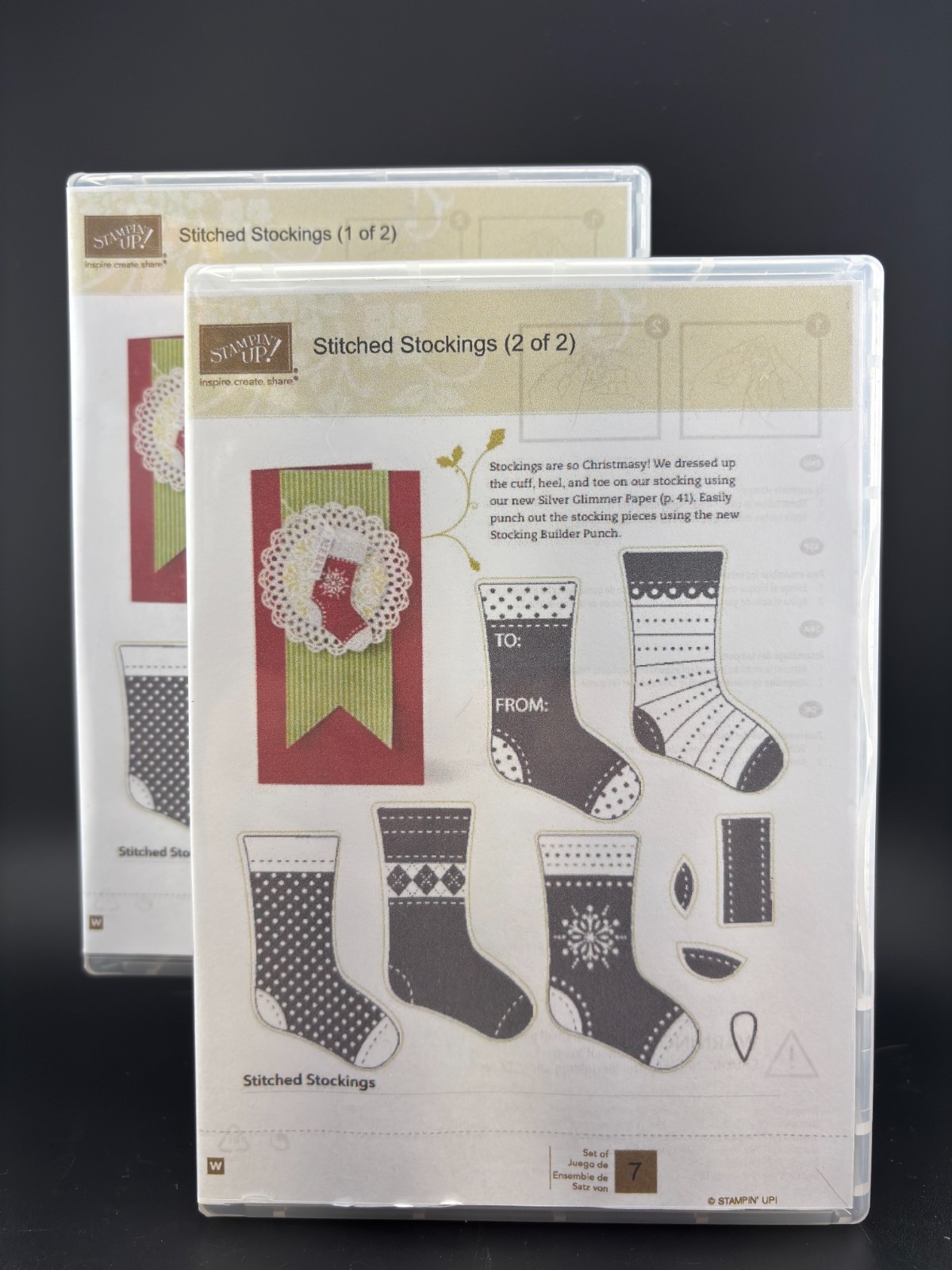 Stampin’ Up! Stitched Stockings 123782 Mounted Rubber Stamp Christmas