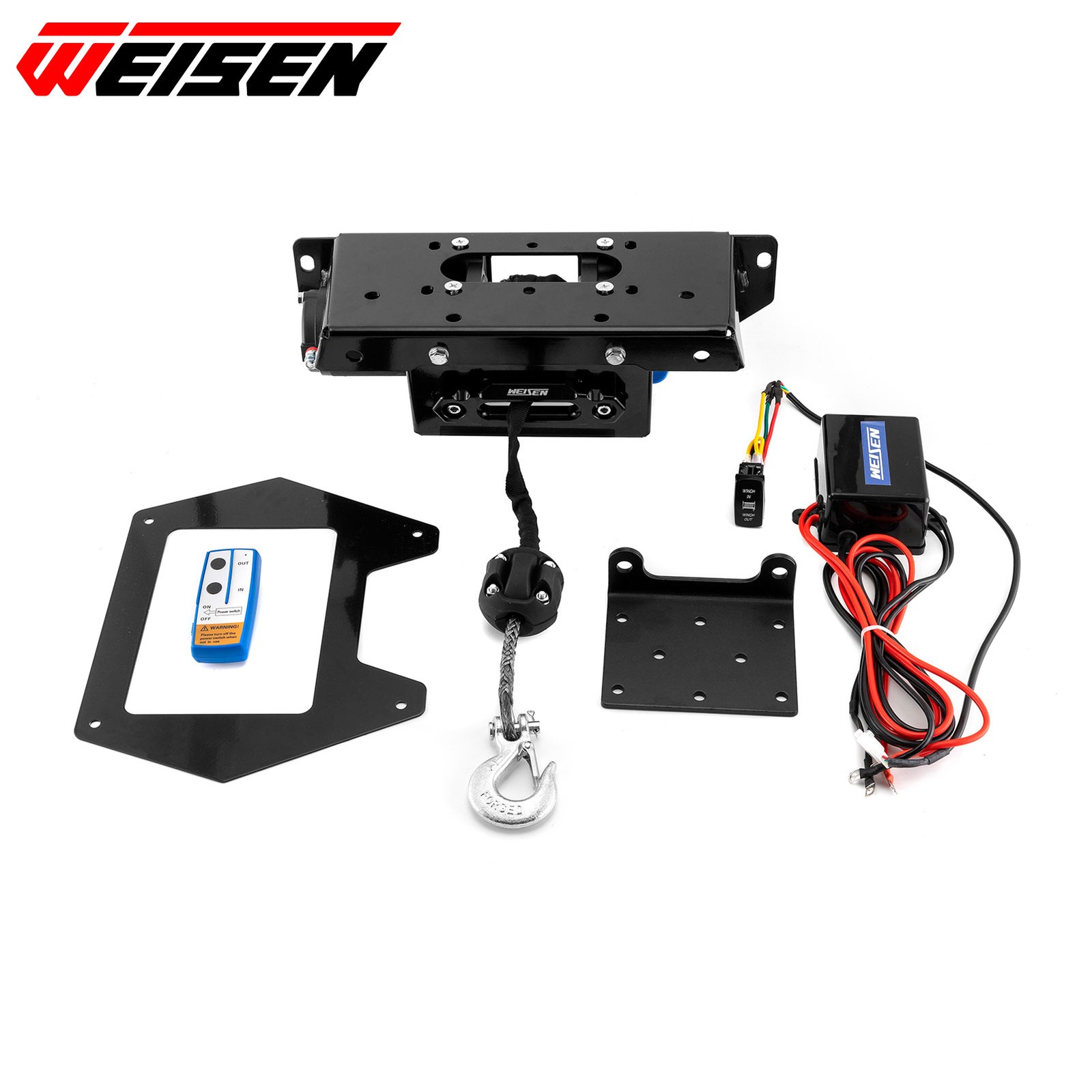 UTV 4500lb 12V Electric Winch Mount Combo Rope Kit For Polaris RZR PRO XP 20-26