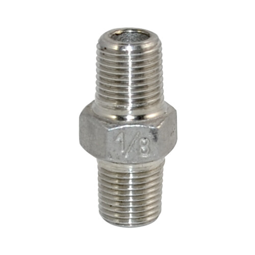 1/8" 1/8 in NPT Stainless Steel 304 Pipe Thread Male Hex Nipple Fitting Adapter