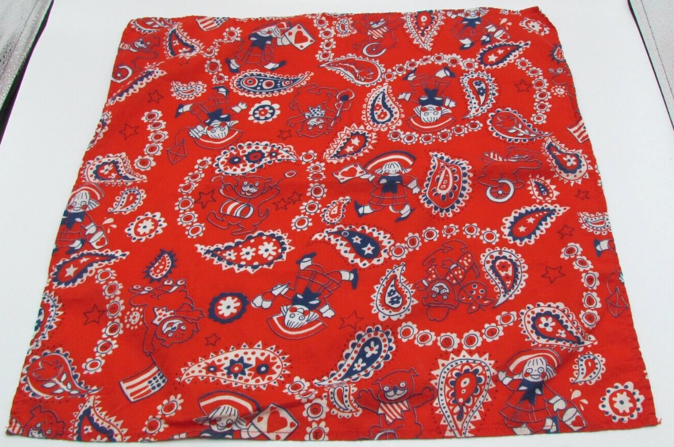 Vintage Red/Blue/White Buster Brown and Tige Handkerchief/Head Scarf/Bandana
