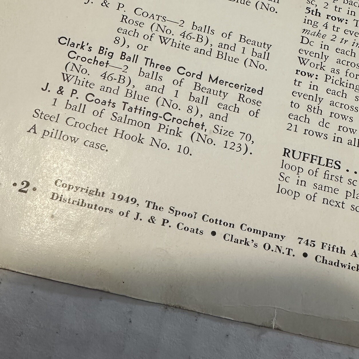 1949 Crinoline Lady In Crochet J. & P. Coats & Clark Book Magazine NO. 262
