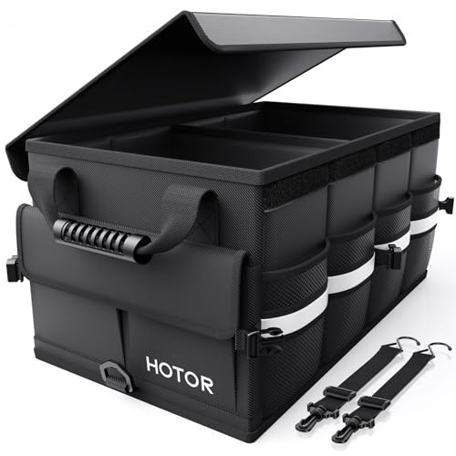 Car Trunk Organizer - Foldable Trunk Organizer for SUV, Car Medium Black