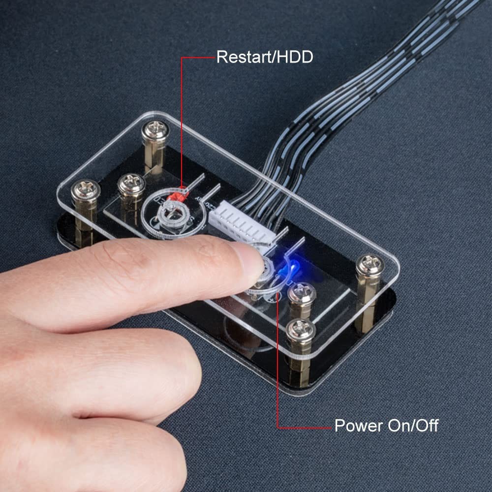 OwlTree Desktop Computer Power Button - External PC Case Motherboard Black