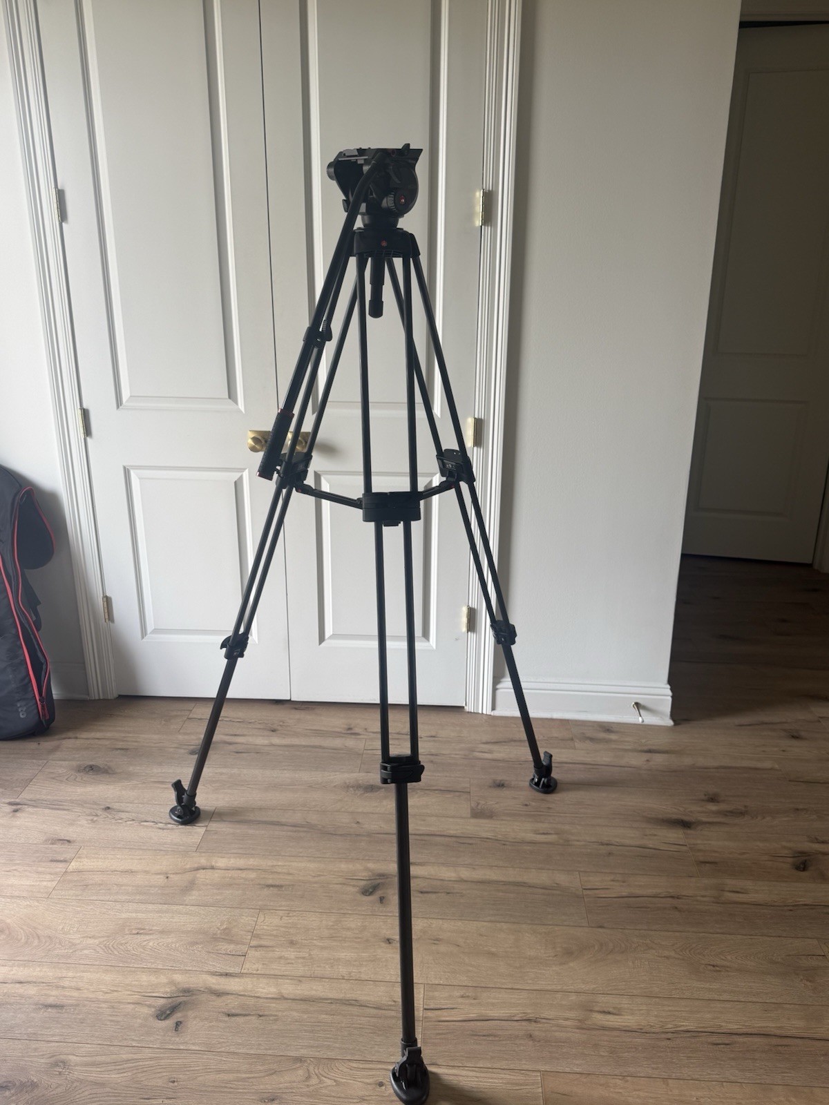 Manfrotto 504HD Fluid Video Head & MVTTWINGC Carbon Fiber Tripod, Mid Spreader