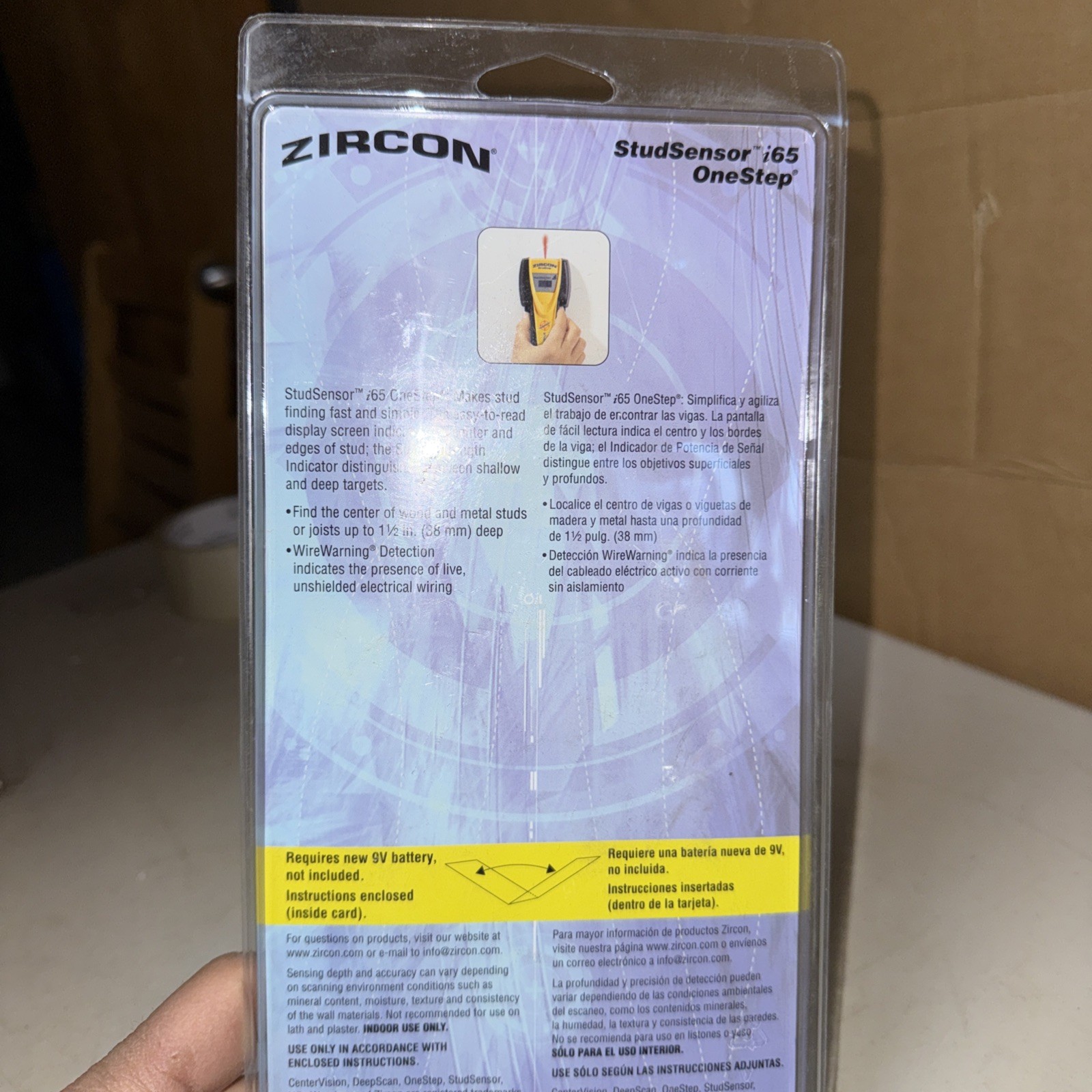 Zircon StudSensor i65 OneStep Center and Edge Finding Electronic Stud Finder