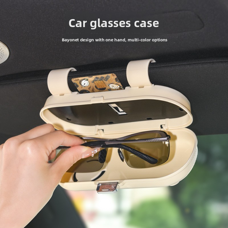 Car Glasses Case Multiple Sunglasses Flip Cover Storage Box Bill Clip Bracket