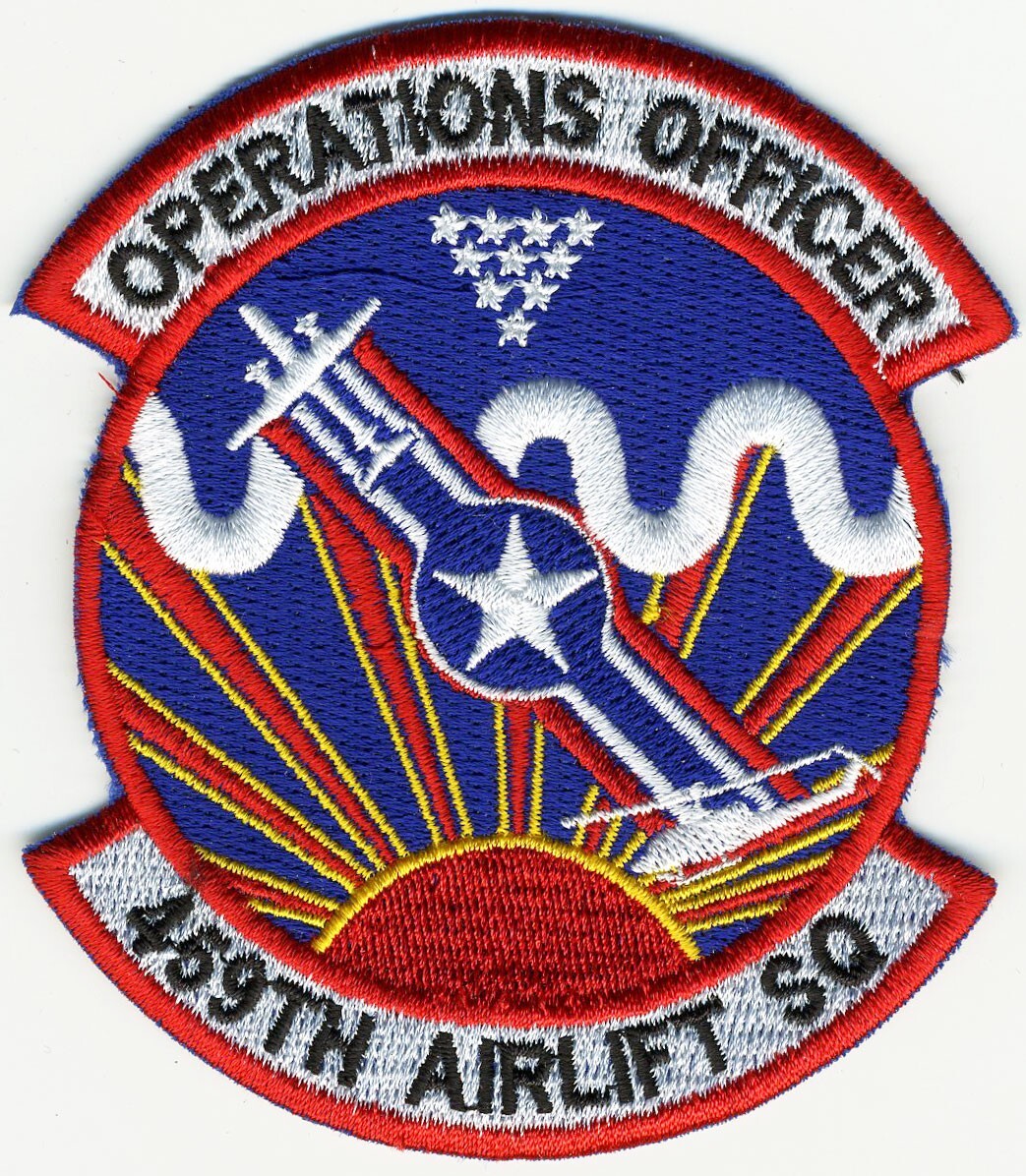 US Air Force Patch: 459th Airlift Squadron Operations Officer