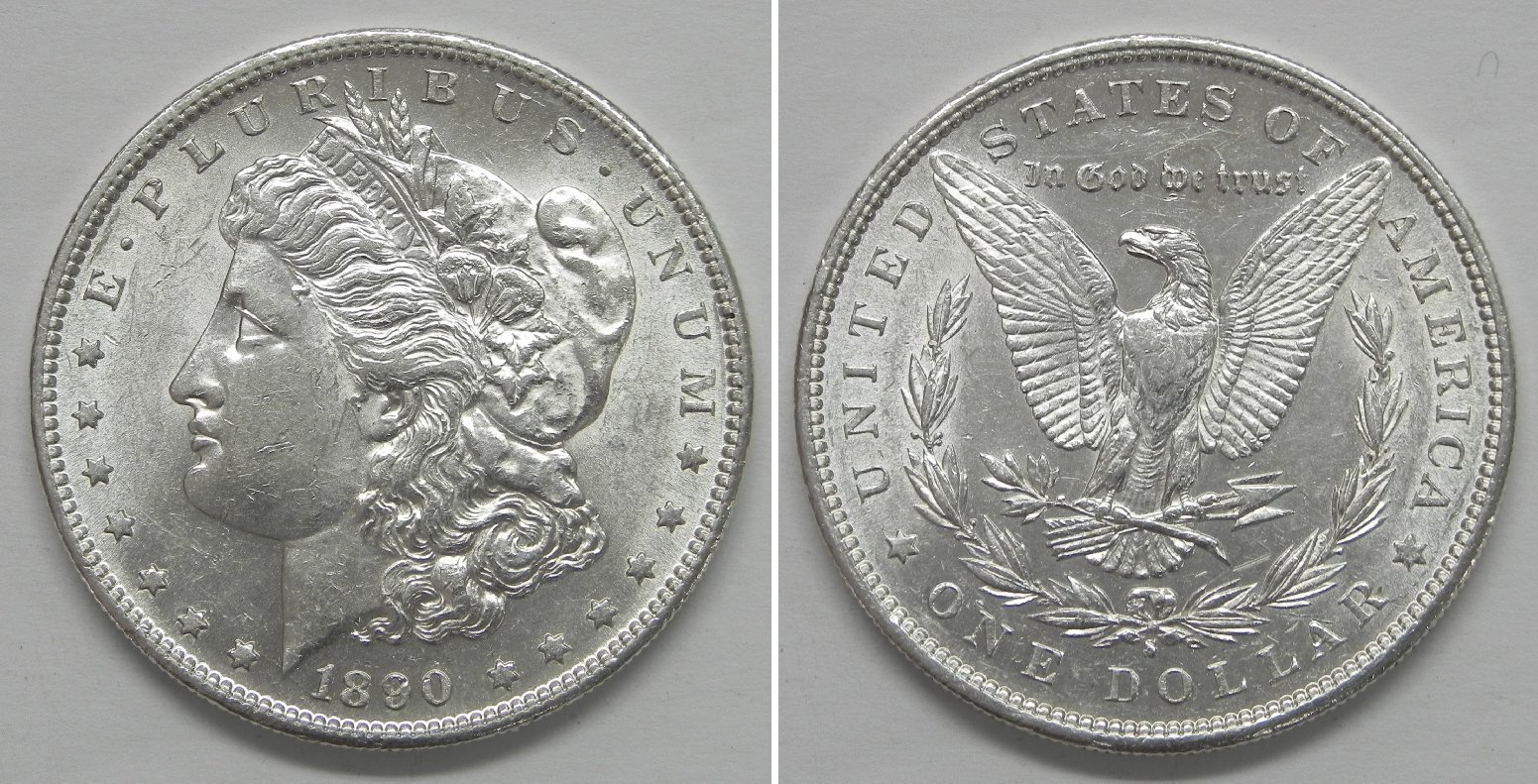 X4596  1890-S Morgan Dollar, Choice BU