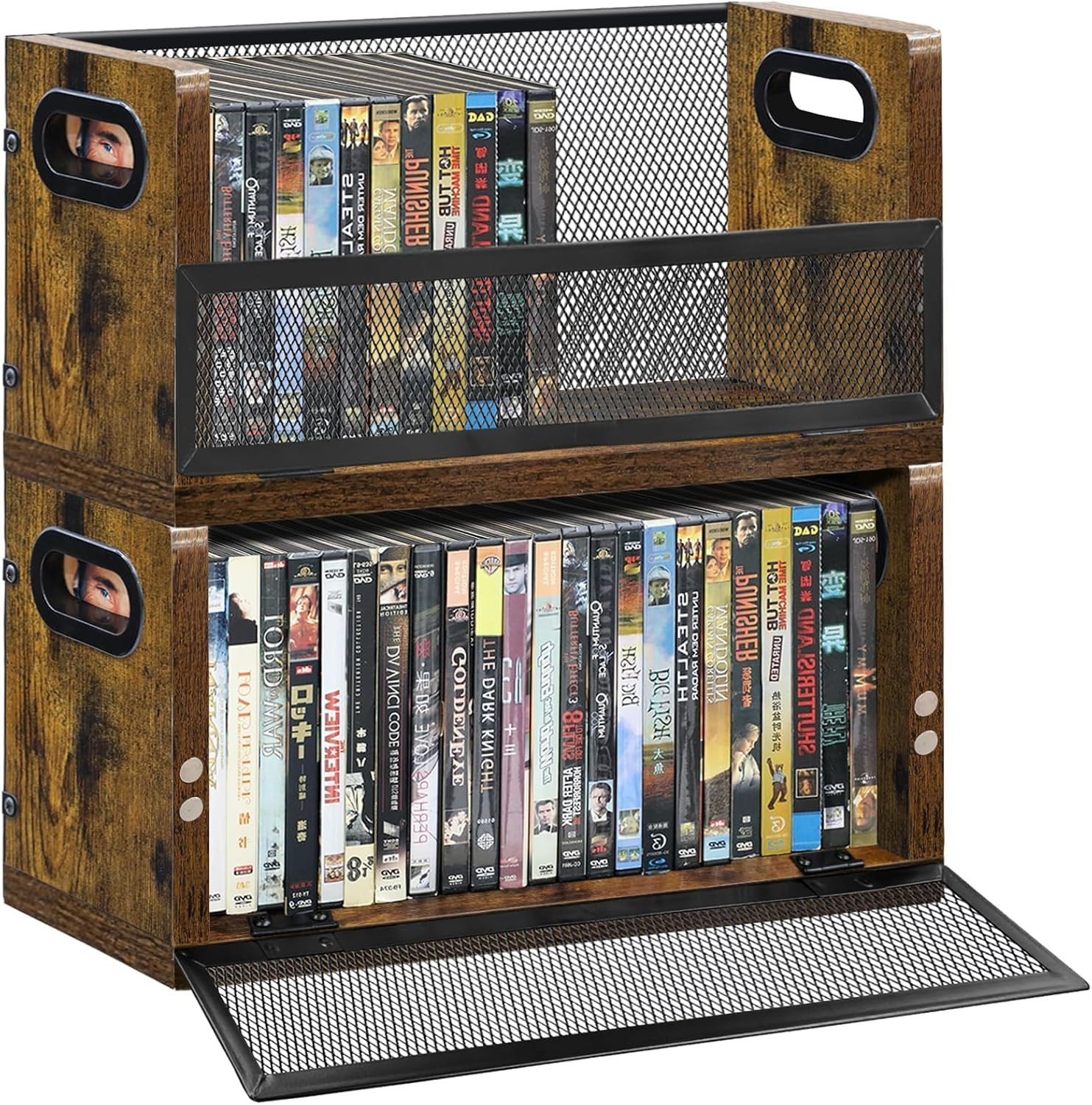 DVD Storage Rack - 2 Pack, Holds 56 DVD Cases or 64 Blu-Ray Cases | Desktop/Clos