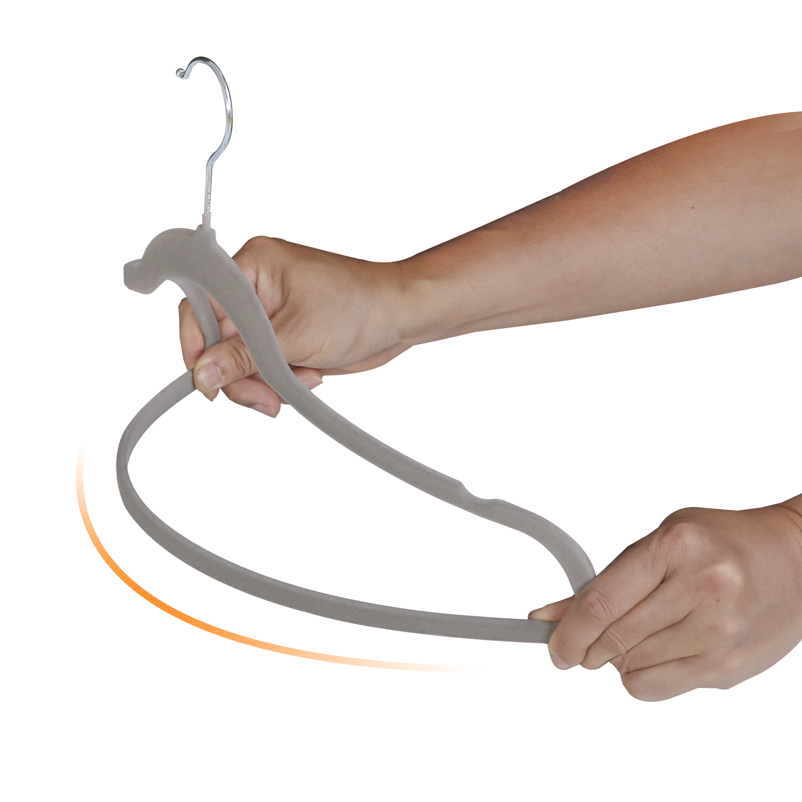 100PCS Grey Velvet Hangers Non-Slip Clothes Hangers Premium 360° Swivel Hook