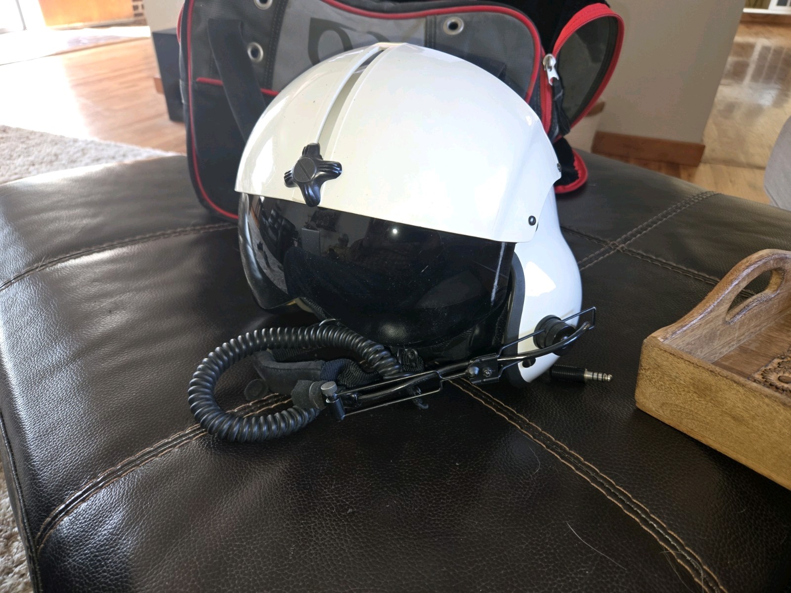 Gentex SPH-5 XL Helicopter Flight Helmet with Visor, Earphones, and Microphone