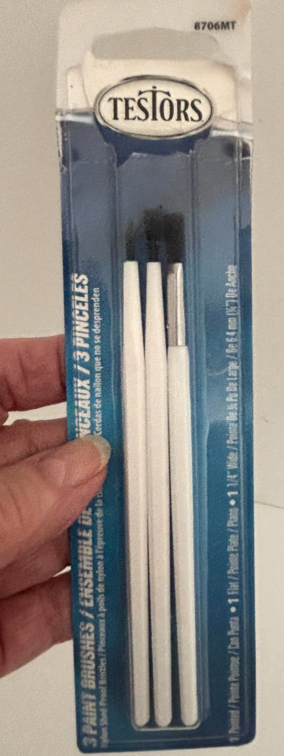 LOT 3 New TESTORS #8706MT Paint BRUSHES CRAFT Nylon Shed Proof FLAT POINTED WIDE