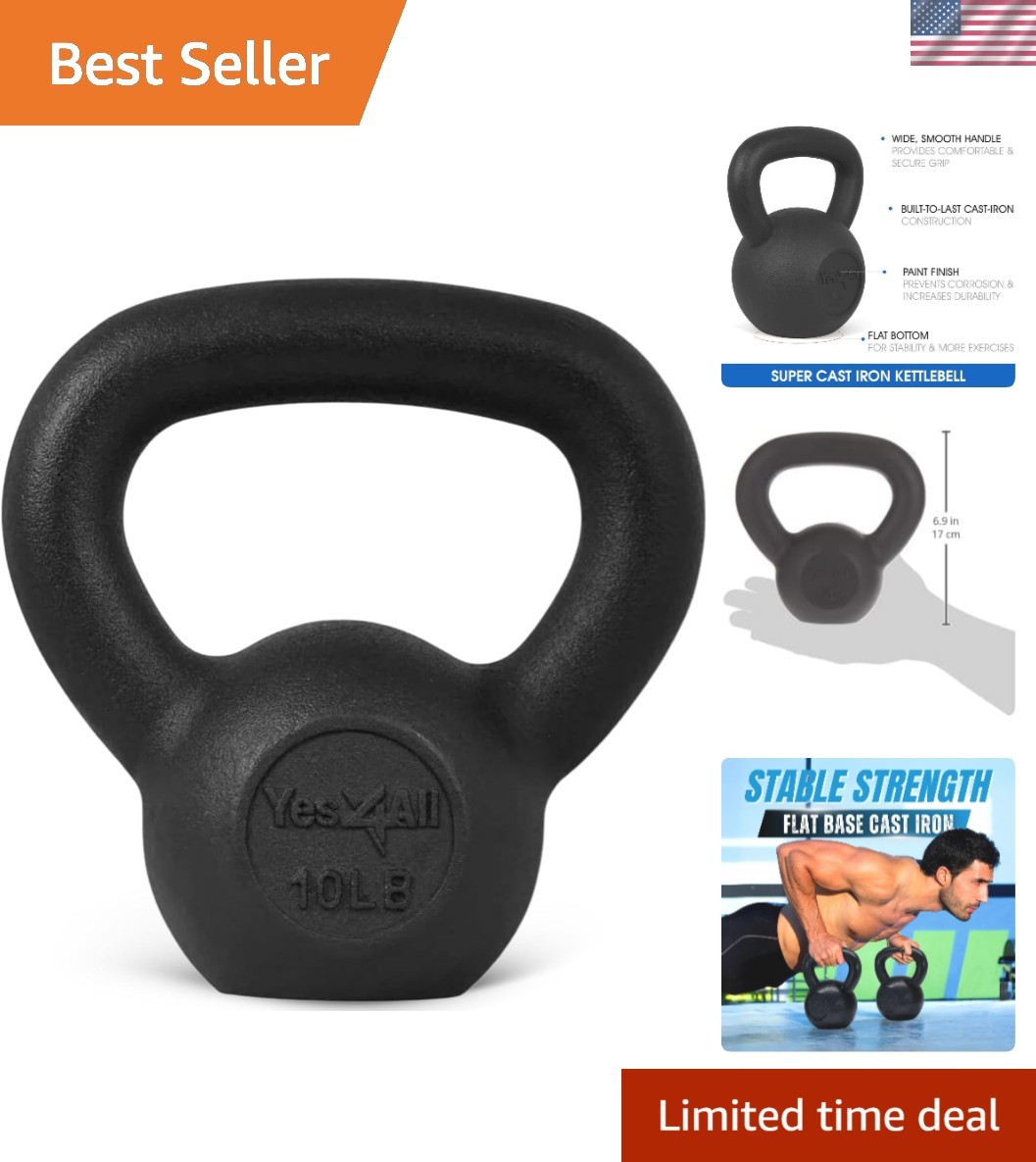 Cast Iron Kettlebell, Strength Training Kettlebells 5-80 Lb 5,10,15,20,25,30,...