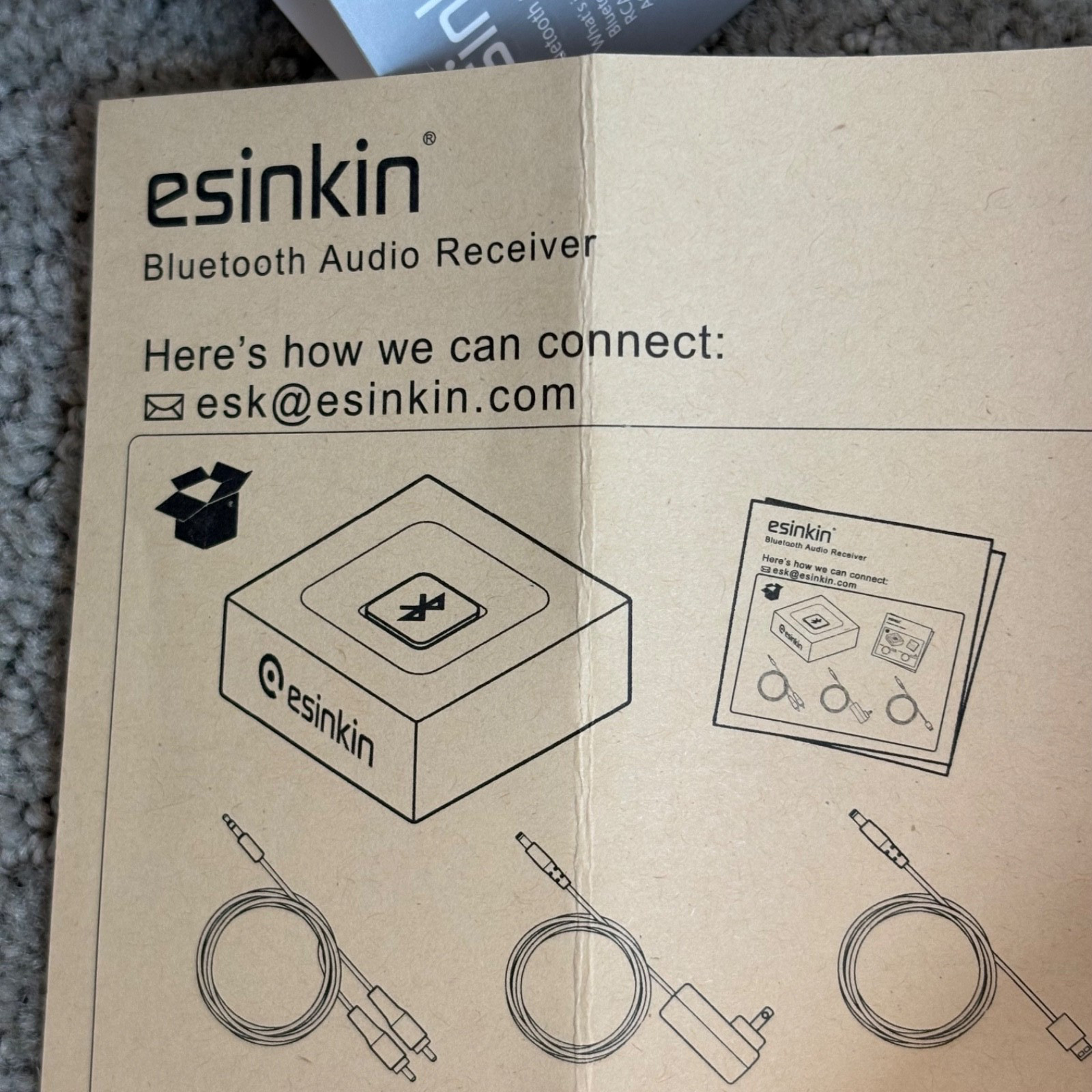 Bluetooth Audio Adapter for Music Streaming Sound System, Esinkin Wireless Audio