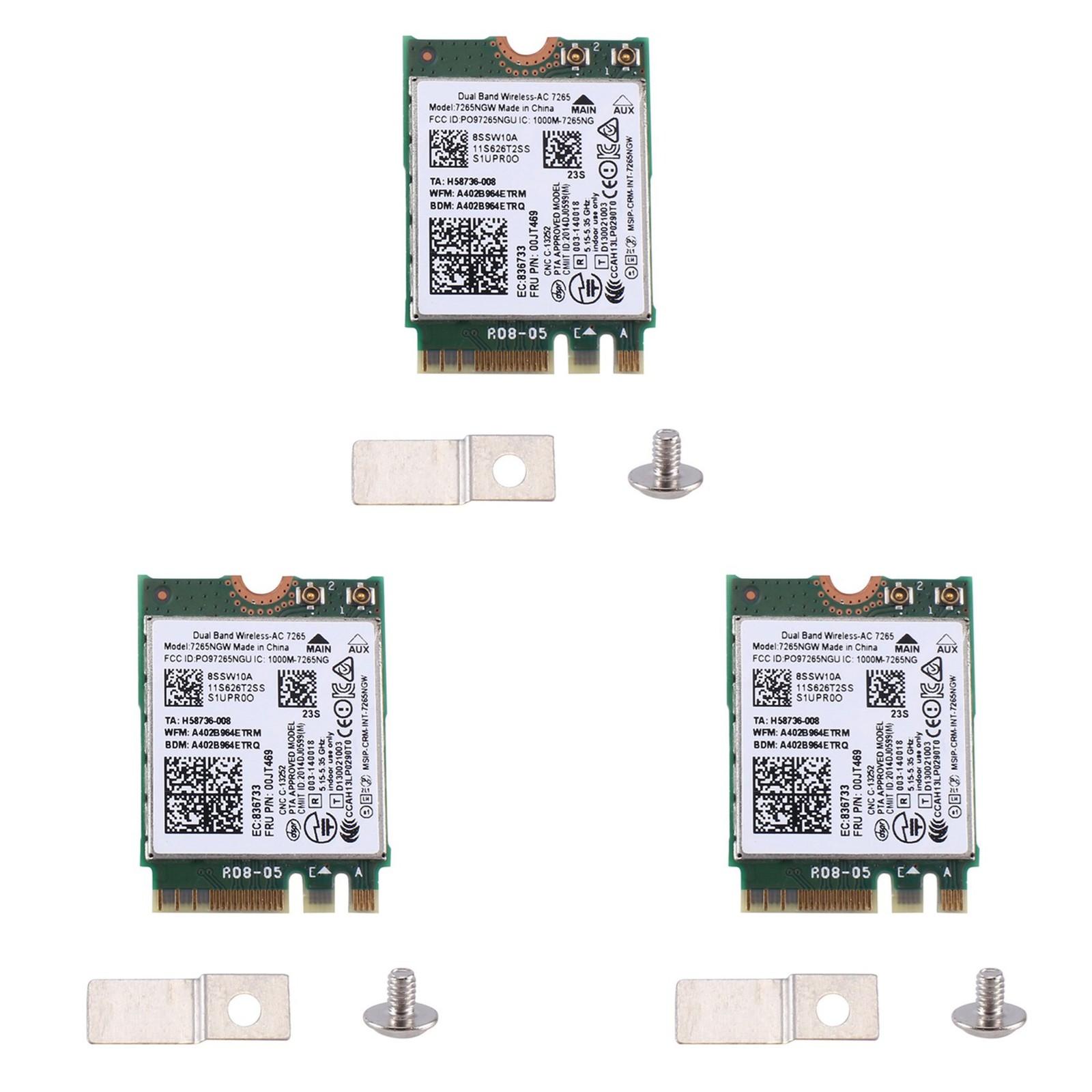 3X AC7265 7265NGW WiFi Card FRU00JT469 802.11AC NGFF BT4.0 for  Thinkpad8481