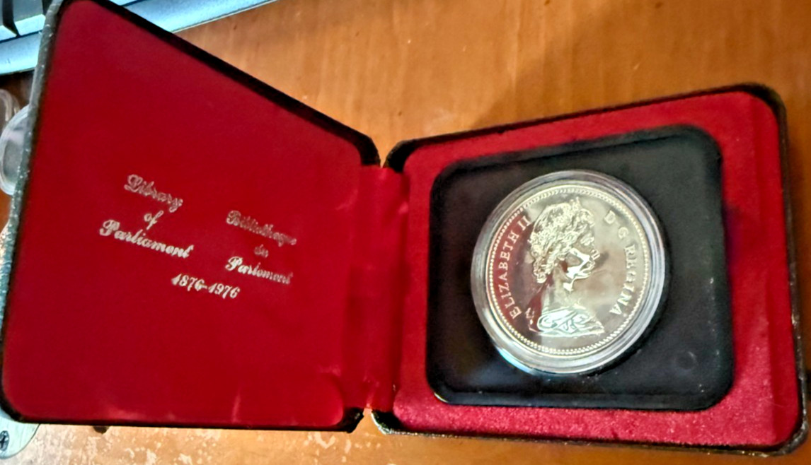 1976 Canada $1 Silver Dollar Library of Parliament Centennial Specimen OGP