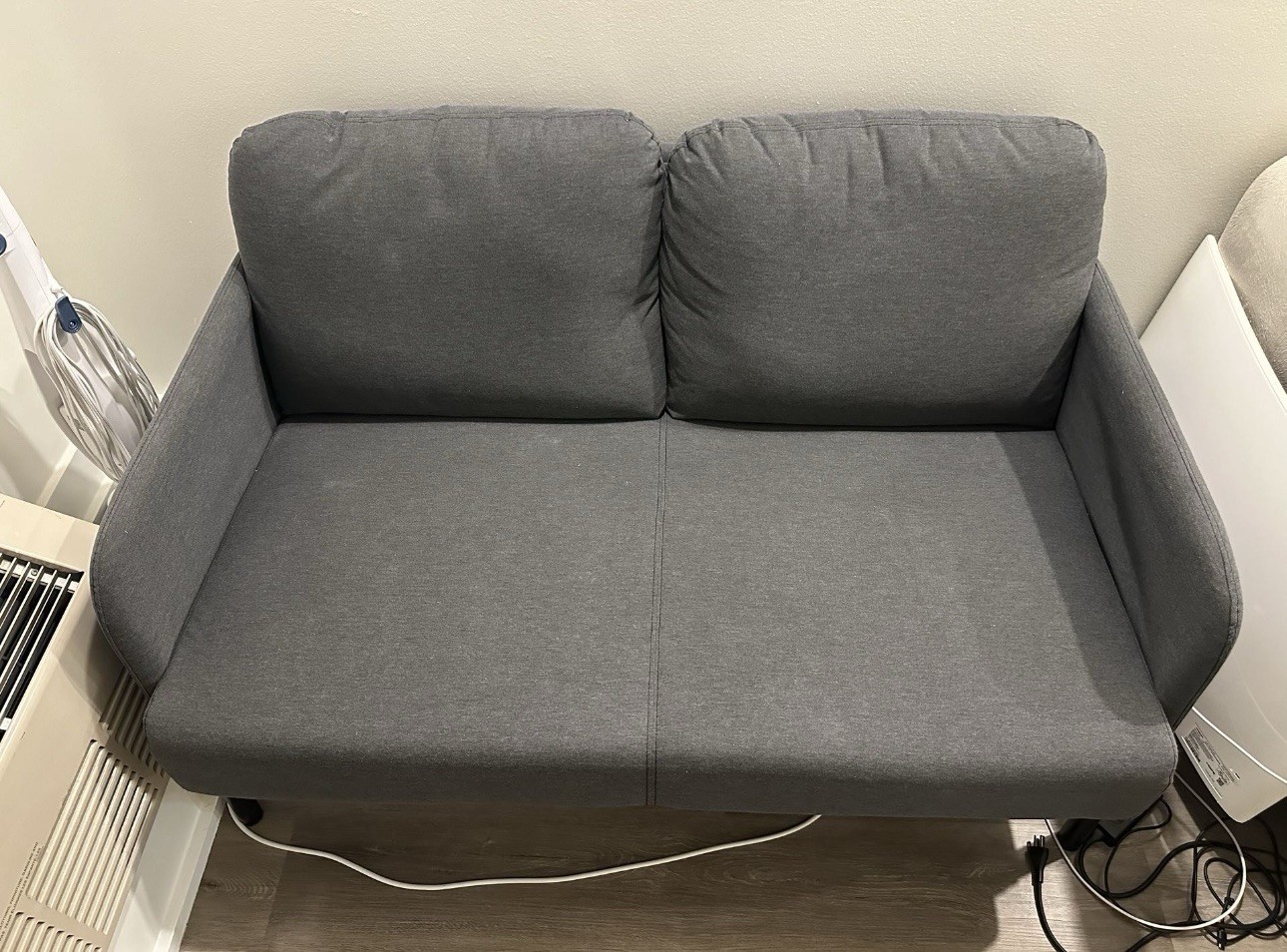 Ikea loveseat gray sofa