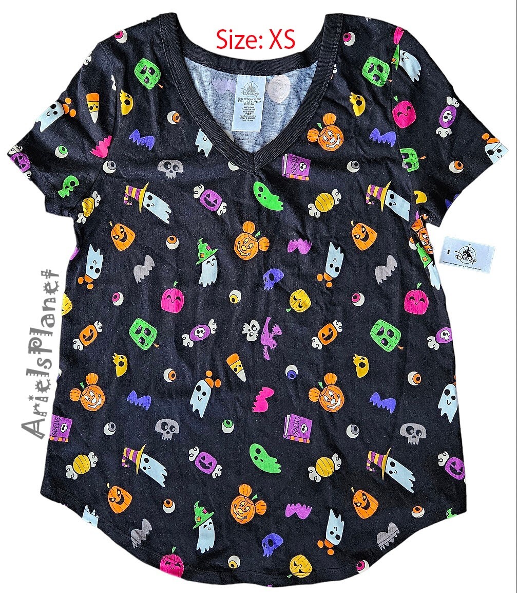 Disney Parks Happy Halloween Mickey Boo! Pumpkin Shirt Size XS - Adult