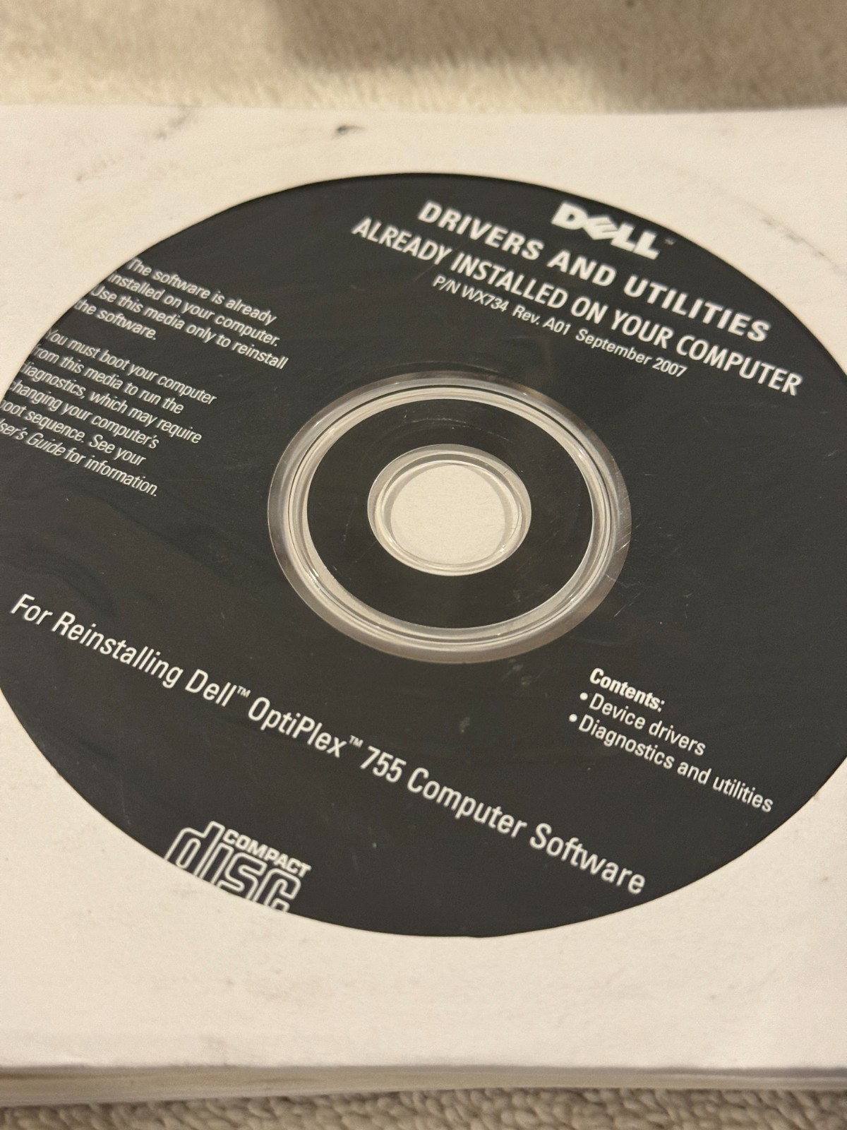 Dell Reinstalling Dell Optiplex 755 Computer Software