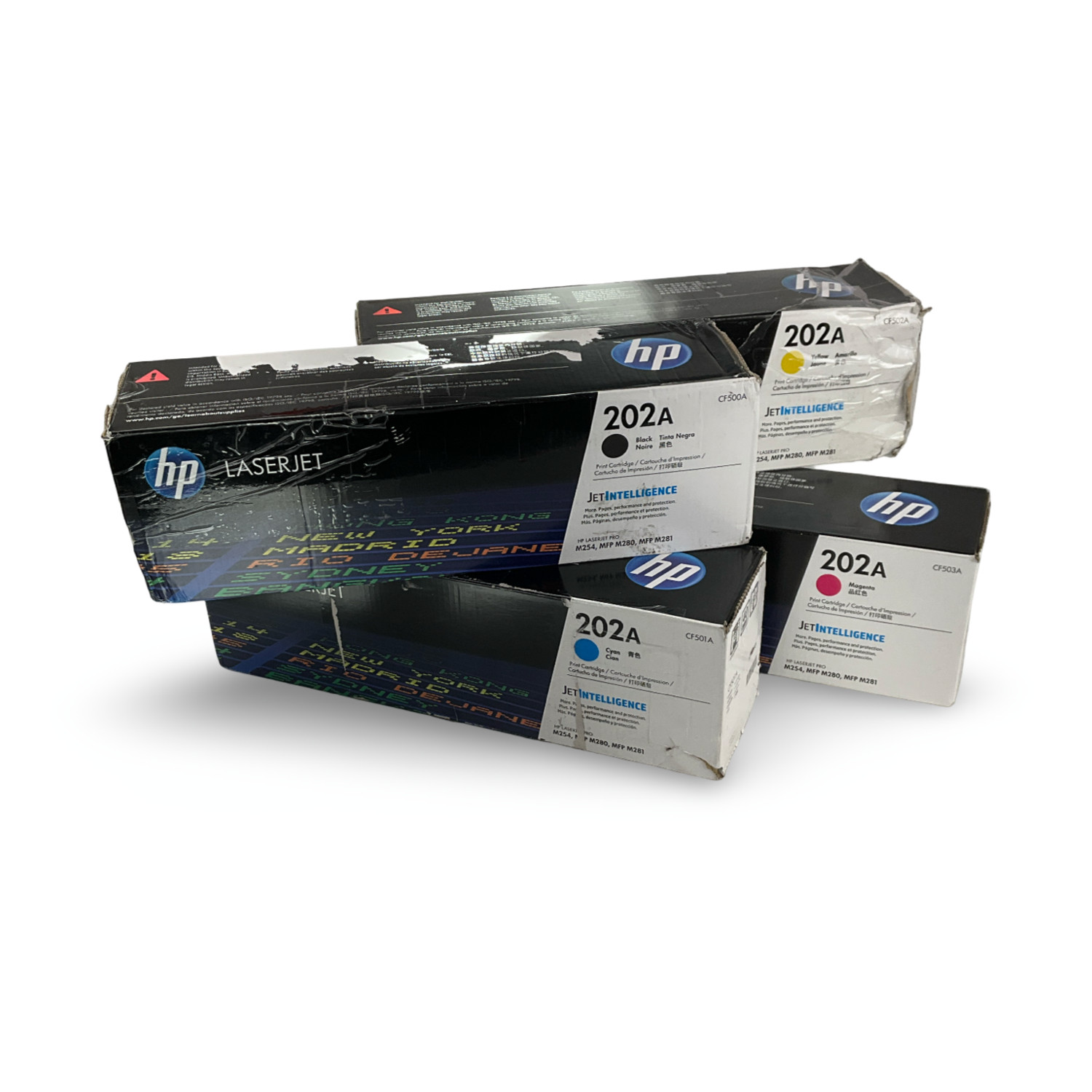 New OEM HP 202A Toner Print Cartridge Set Black Cyan Magenta Yellow