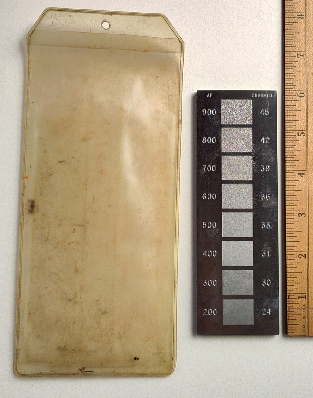 CHARMILLES SURFACE Roughness COMPARATOR MACHINIST TOOLING  & orig. plastic pouch