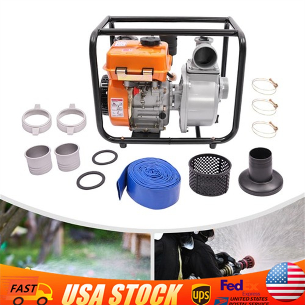 4-Stroke 3 Inch Water Pump 196CC Diesel Powered Water Pump Transfer Pump 168f