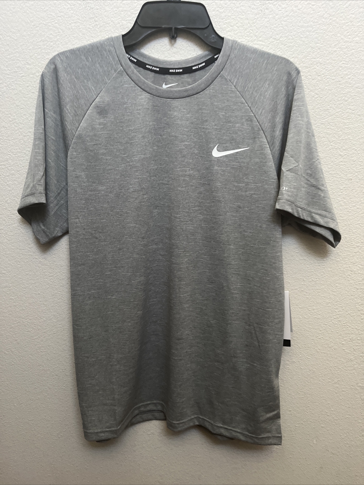 NEW Nike Swim Men's Large Dri-Fit Gray Short Sleeve UPF40+ Short Sleeve NWT $46