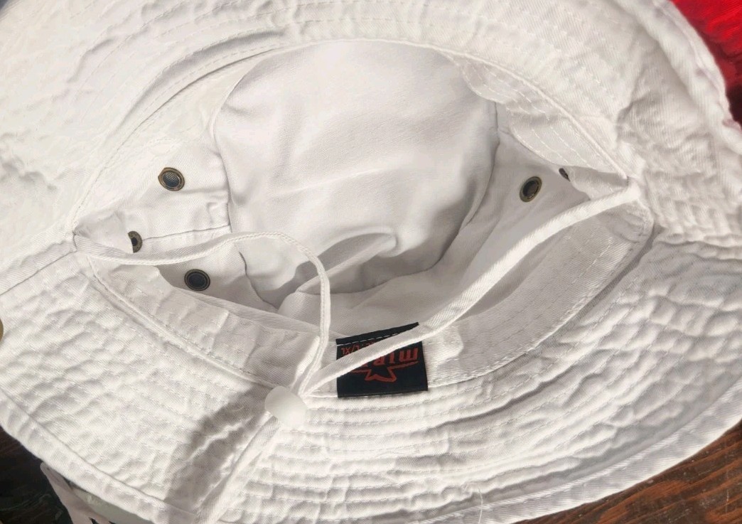 Philadelphia Eagles Throwback White Boonie Hat Side Snaps Up & Chin Strap