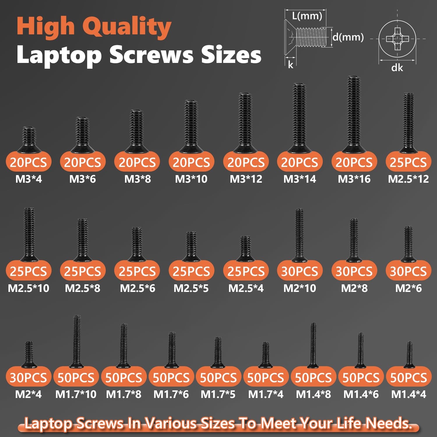 Laptop Screws Kit, 810Pcs Black 810pcs,