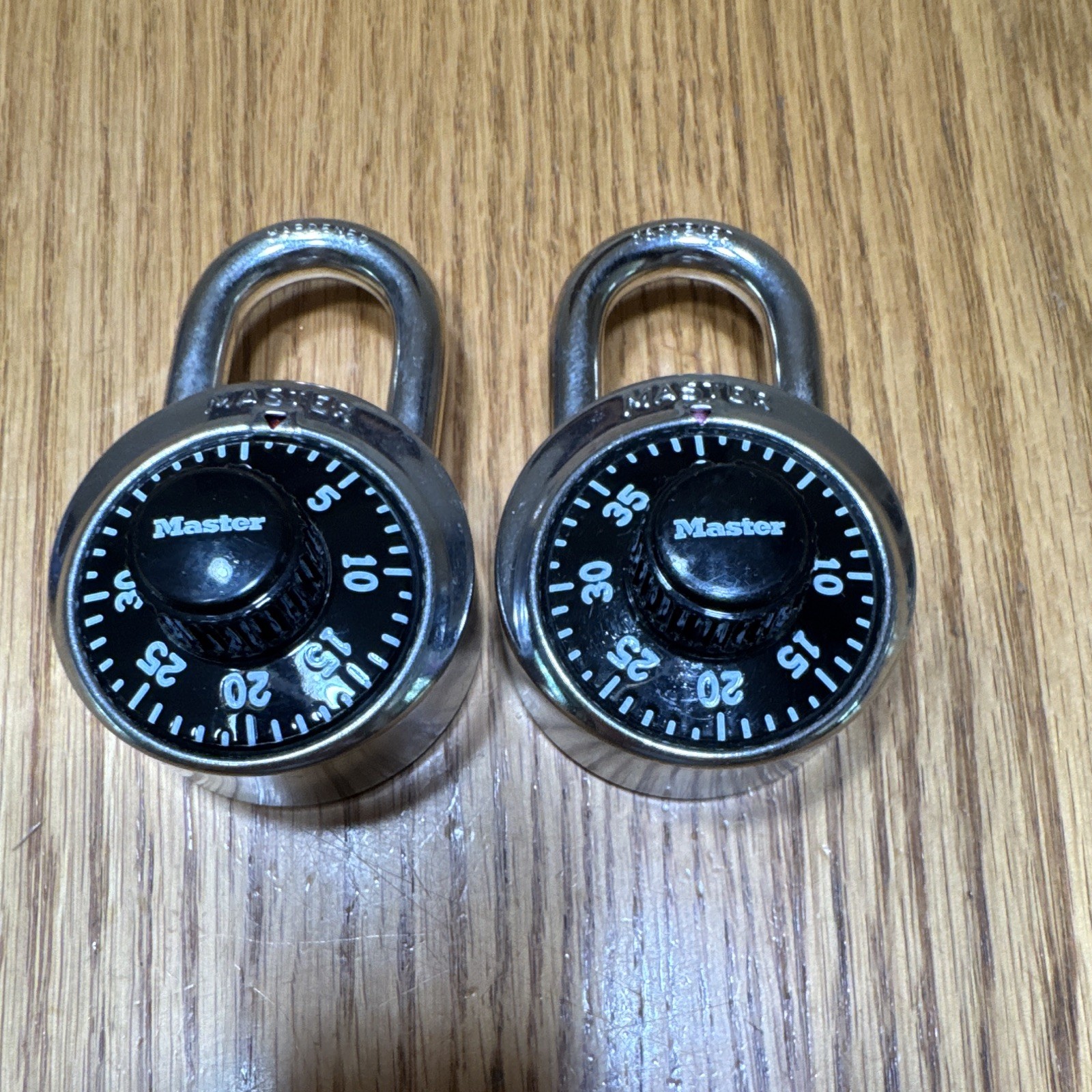 Master Lock 1525D Combination Padlocks Steel Shackle Lot of 2