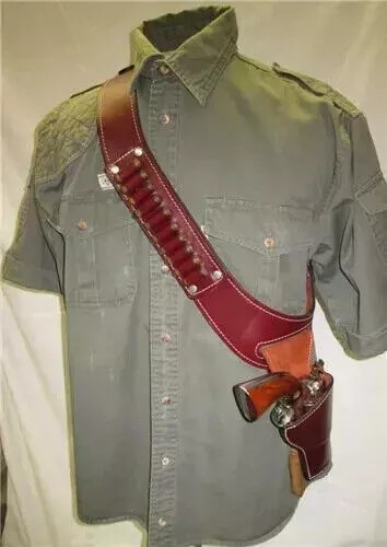 Leather Shoulder Holster With Shell Loops Fits Colt Anaconda .45 Colt fit 4"-8"