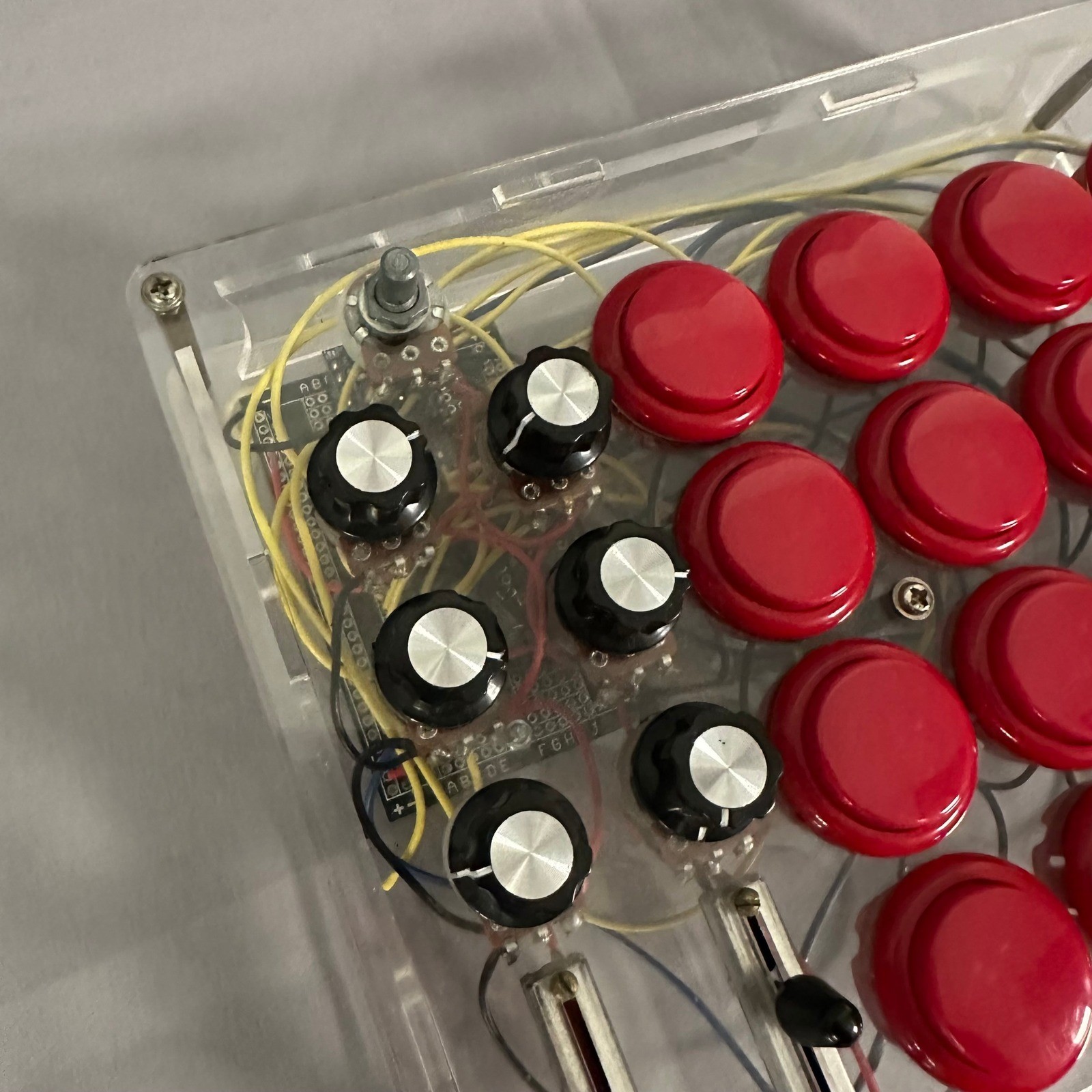 Music Controller MIDI Red/Clear DIY Arcade Button Mixer Untested As Is Prop Art