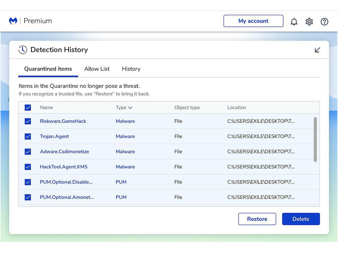 Malwarebytes Premium 4.5 Latest Version - 5 Devices / 1 Year - Key Card
