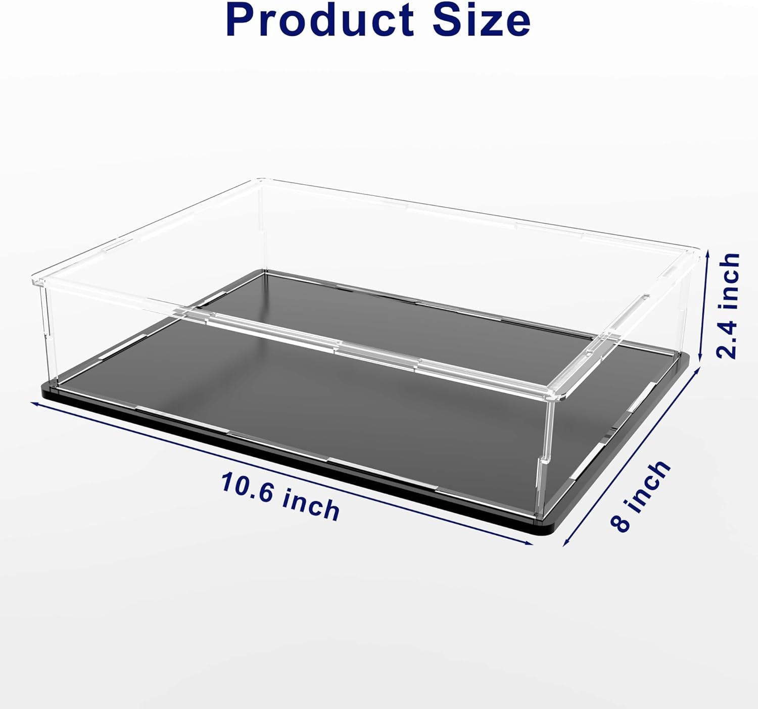 SVENJBB Book Display Case, 10.6x8x2.4 Inch Acrylic Box Black Base & Clear