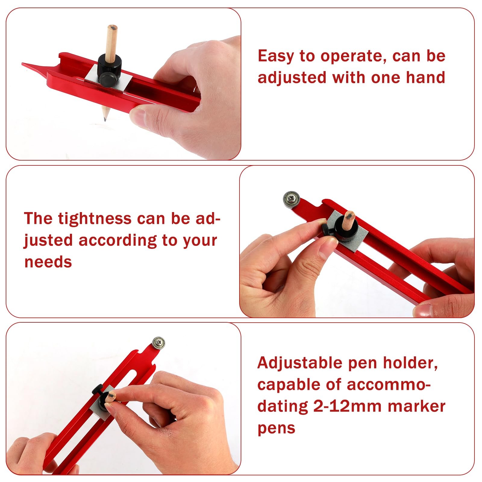 Precise Contour Scribe Tool Woodworking Profile Scribing Tool Ruler with Adjusta