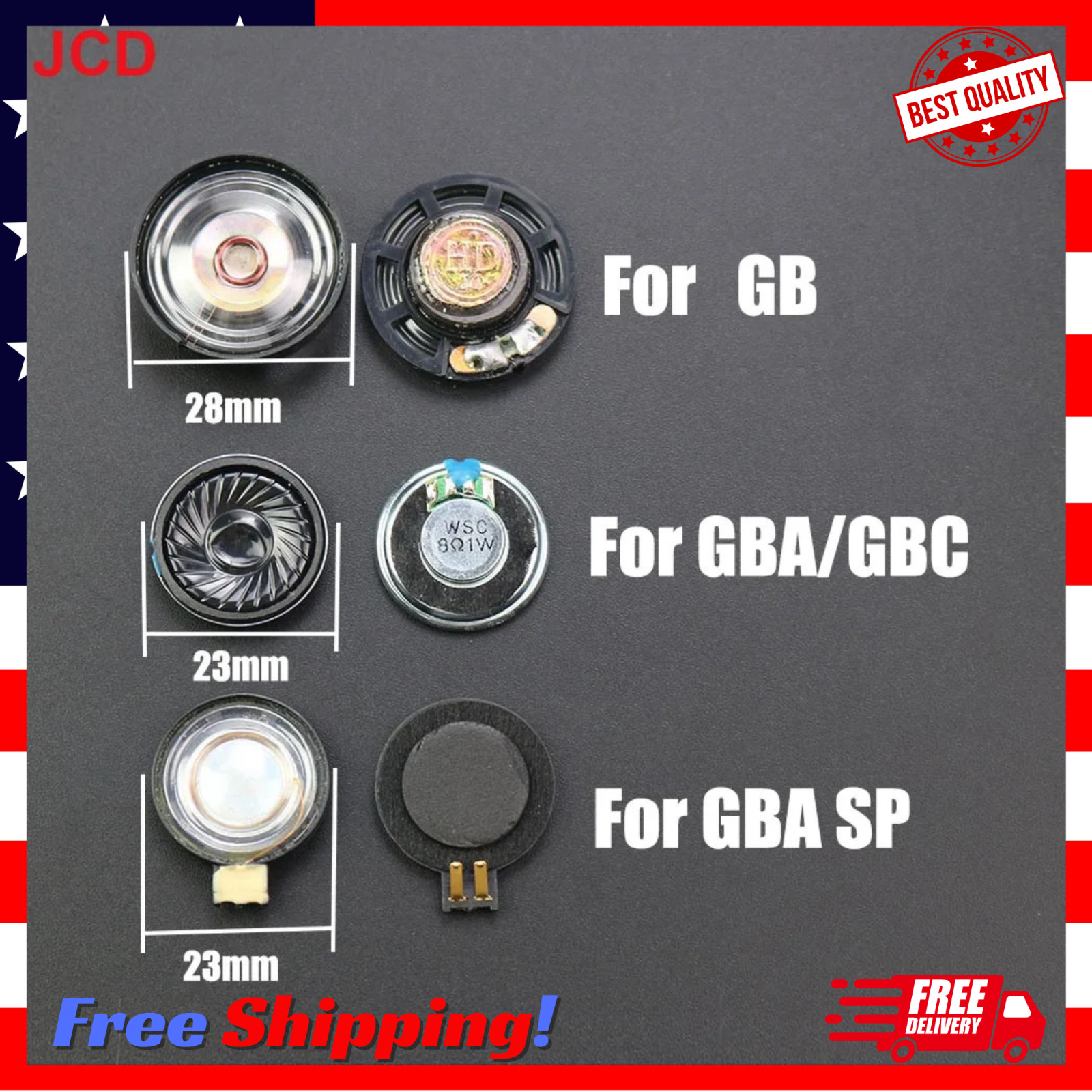 JCD 1Pcs 23mm 28mm Louder Speaker For Gameboy Color Advance GBC GBA for Gameboy