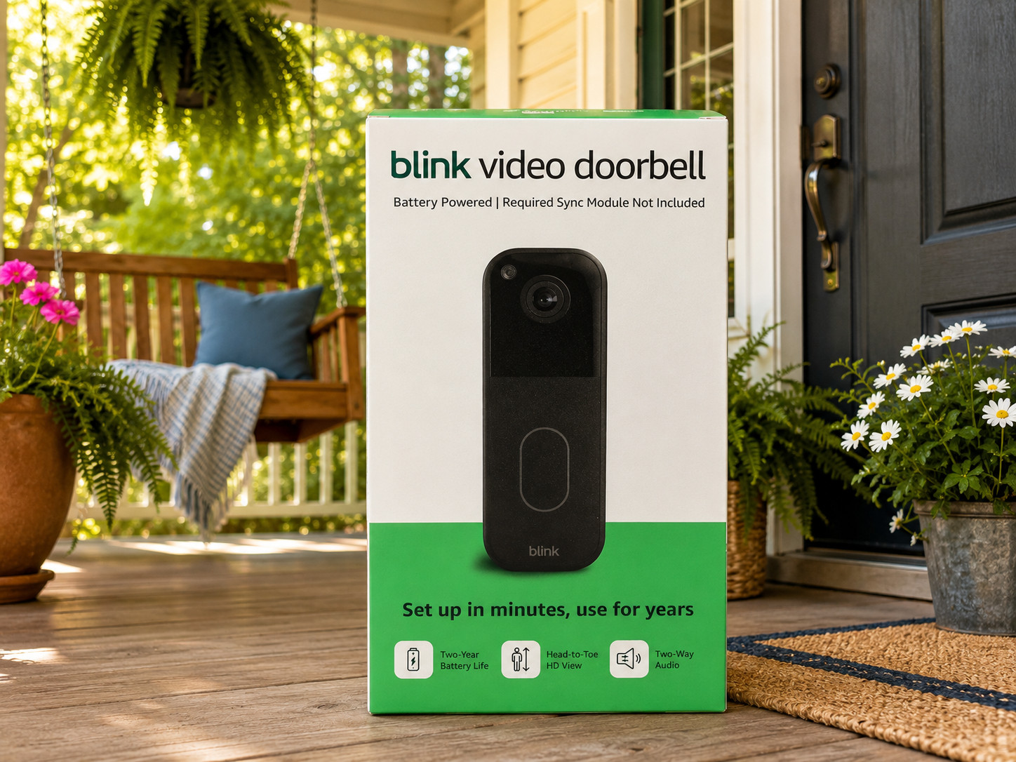 BLINK  WIRELESS HOME SECURITY (BLACK) (2nd Gen/2025 MODEL) VIDEO DOORBELL *NEW*