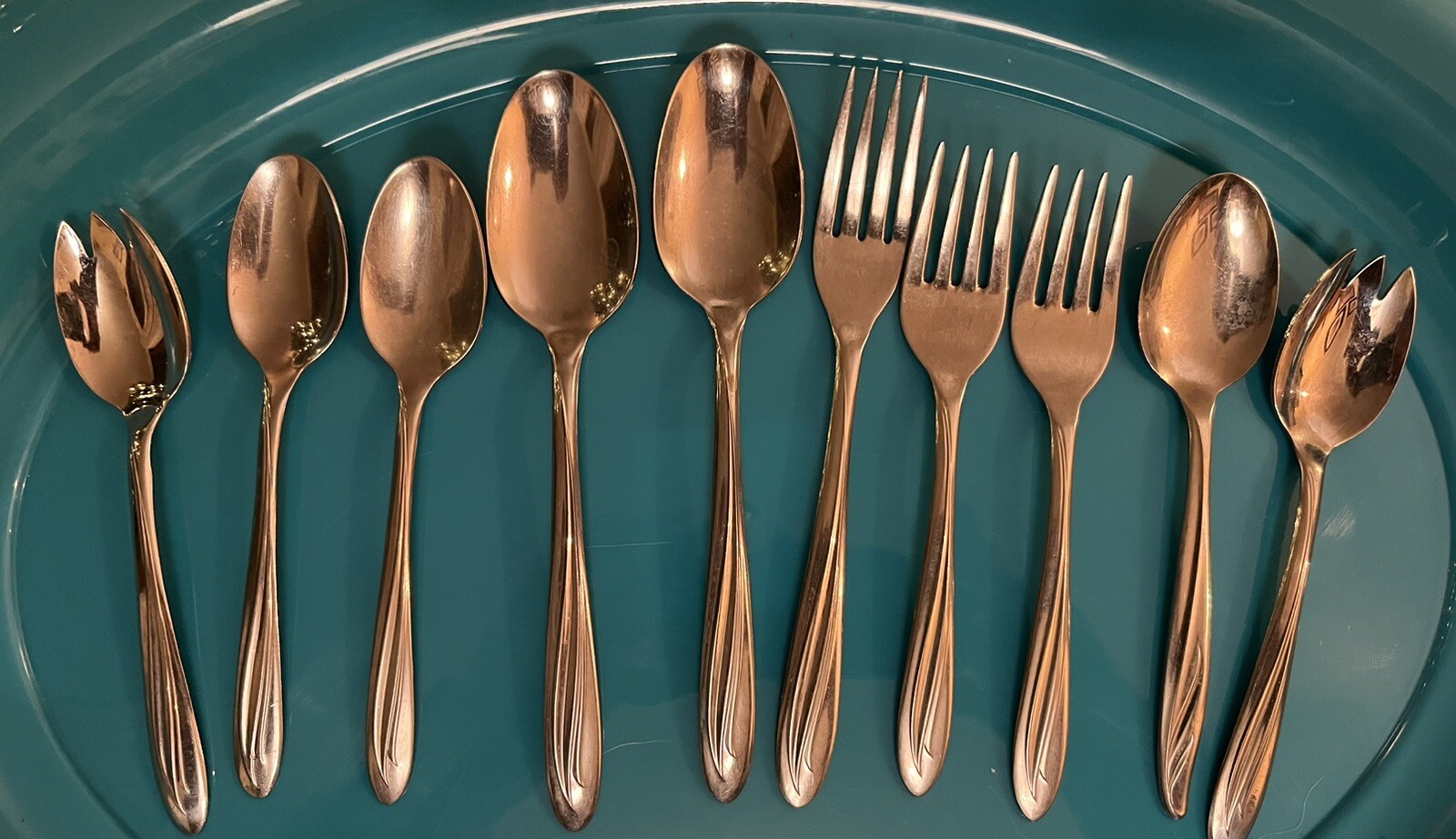 MCM International Silver DYNAMIC aka PALM LEAF Stainless Flatware 10 Pcs Variety