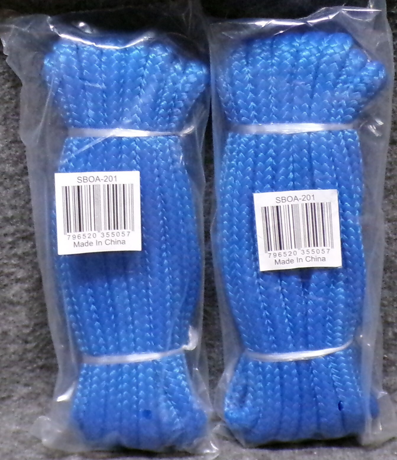 Lot of 2 Double Braided Nylon Dockline  Blue 15' SBOA-201