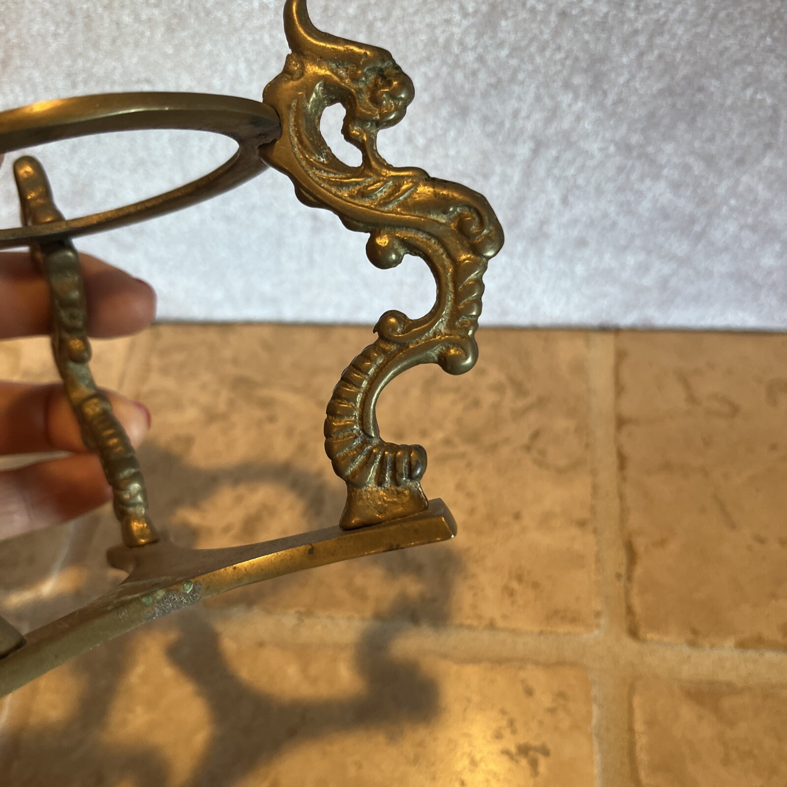 Sphere Brass Dragon Stand Mythical candle or globe